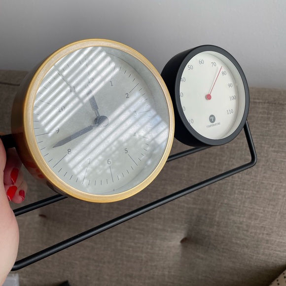 Hearth & Hand Desk Clock with Thermometer - Picture 4 of 7